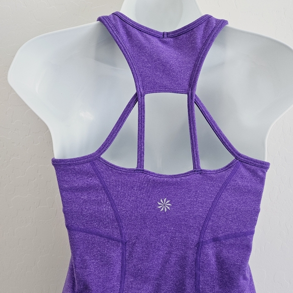 Athleta Equator Strappy Racerback Workout Tank Top Purple Padded Bra - Picture 4 of 9